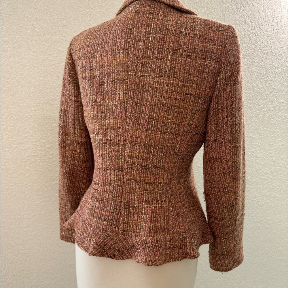 Neiman Marcus‎ VTG 90's Multicolored Tweed Flare Ruffle Blazer Women's Sz. 6 - Picture 8 of 12